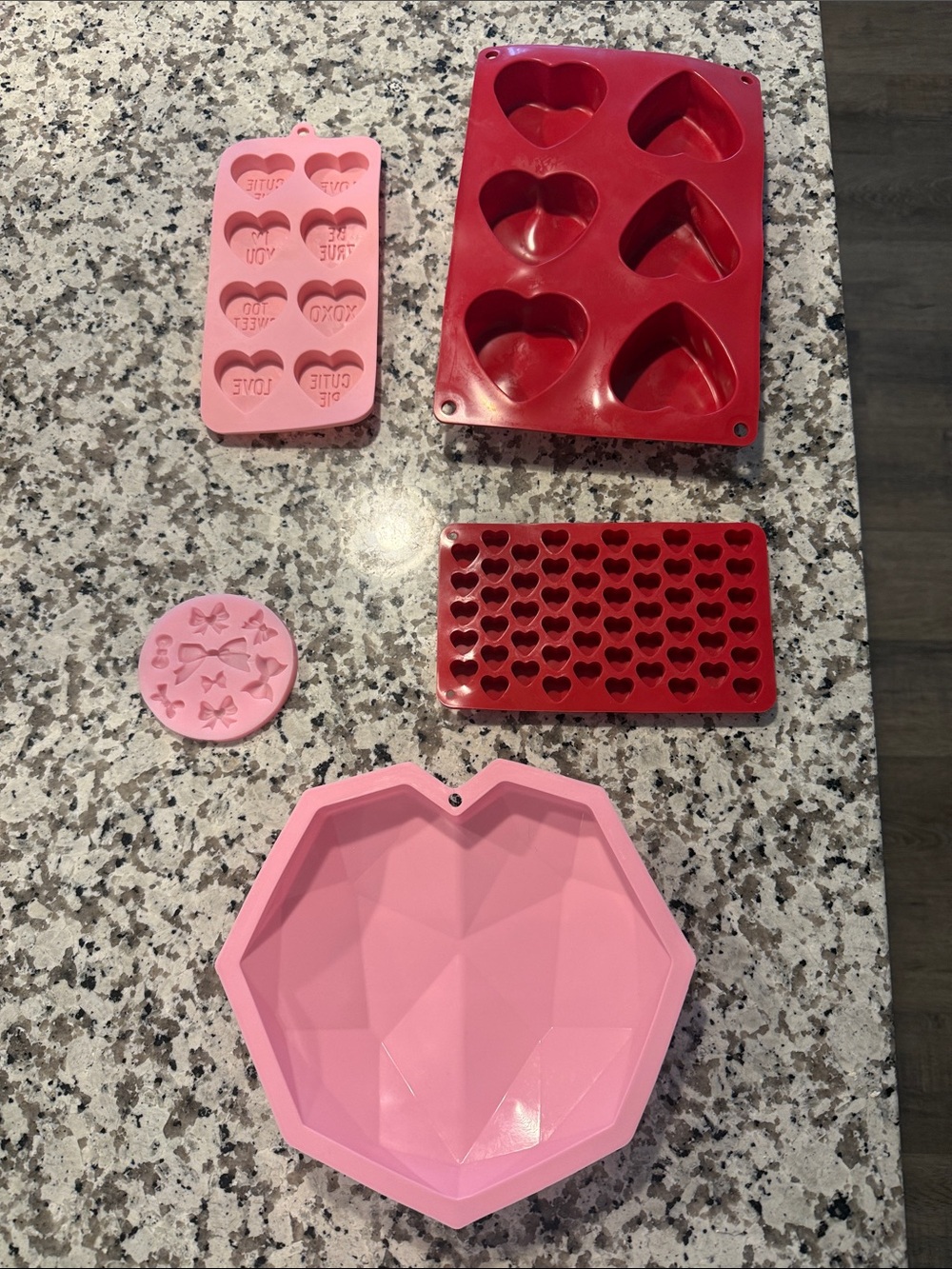 Silicone Heart Mold Set - Pink & Red - Unbranded